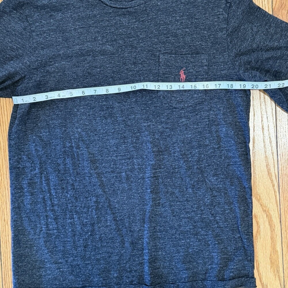 Polo Ralph Lauren Men’s Medium Gray Long Sleeve Pocket T-Shirt Pony Logo Casual - Picture 5 of 9